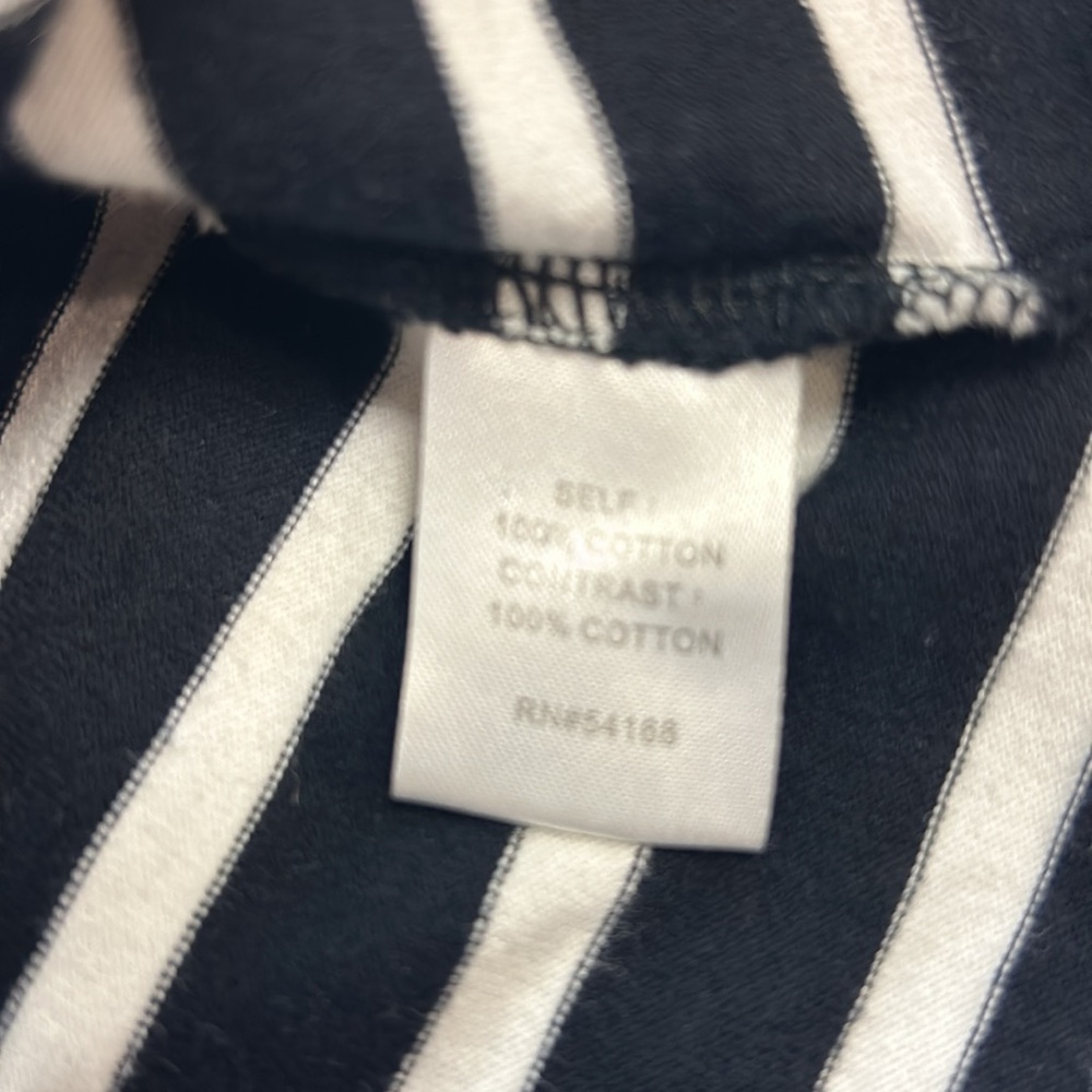Elliott Lauren Black, White and Blue Striped Top, Size M - Picture 10 of 10